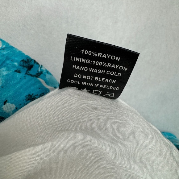 Buddy Love Off The Shoulder Tropical Maxi Dress Womens Sz M Ruffle Short Sleeve - Picture 5 of 11